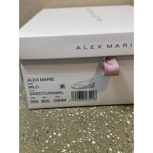 Alex‎ Marie Women’s 9M Sweet Caramel Wedge Espadrille Platform Sandals - Picture 3 of 9